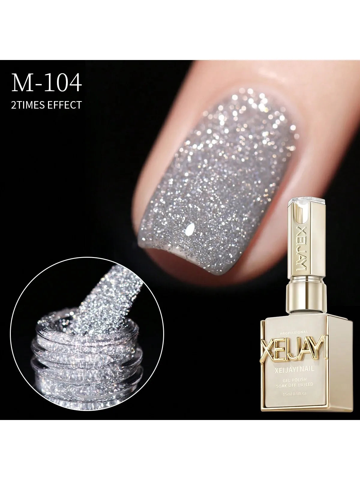 15ml Broken Diamond Gel Nail Polish – Flash Adhesive for Halloween & Christmas, Sparkling Burst Maillard Effect”
