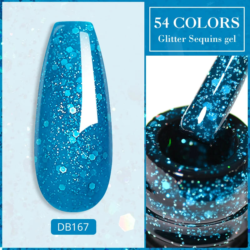 Mtssii 7ml Colorful Reflective Gel Nail Polish – Glitter Sparkling Flash Effect, Semi-Permanent Soak-Off Nail Varnish”