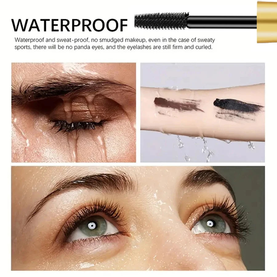 5D Black Waterproof Silk Fiber Mascara – Long-Lasting Length & Volume | Korean Cosmetic for Women