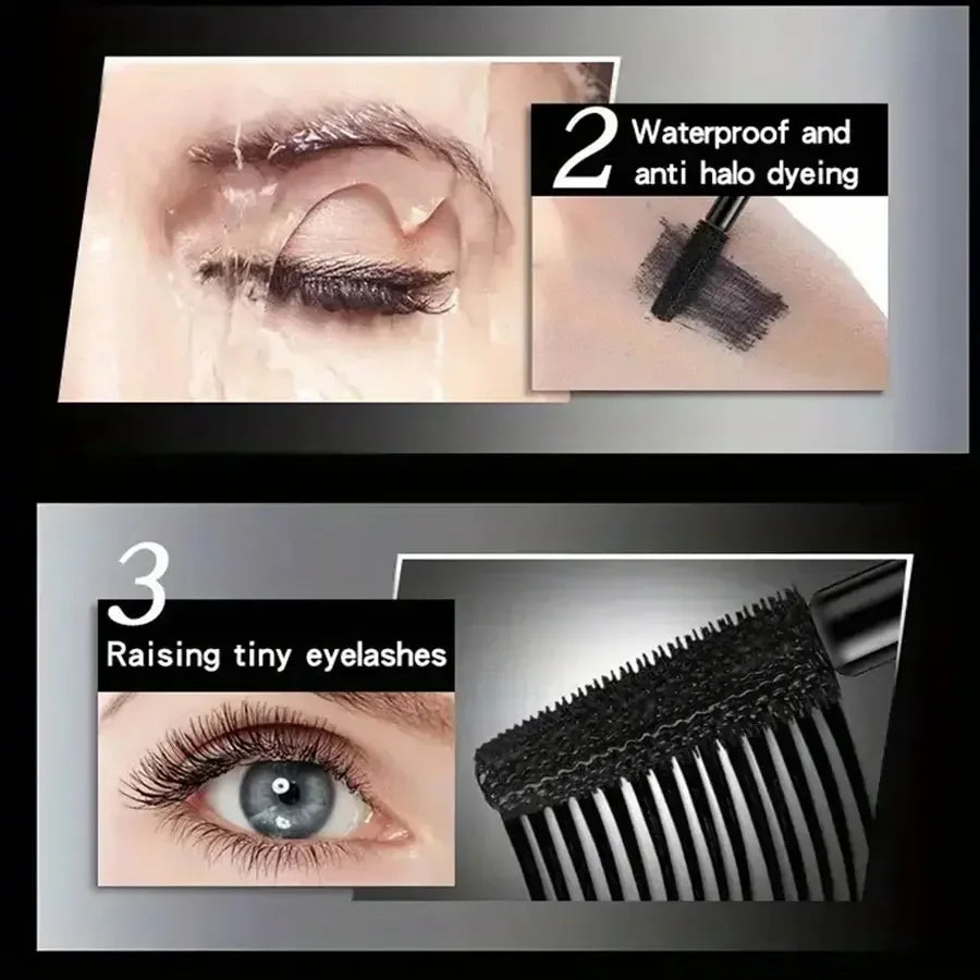 4D Waterproof Mascara – Thick, Long Lashes with Curling Effect, Smudge-Proof & Long-Lasting