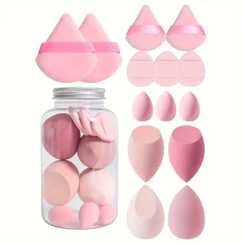 12/14 Pcs Makeup Sponge Set – Cosmetic Puff Foundation Blender, Beauty Egg Powder Puffs, Makeup Tools for Women