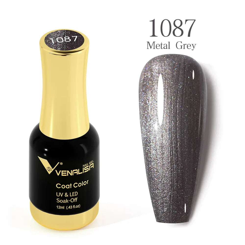 Venalisa Super Color Gel Varnish 12ml – Diamond Shining Glitter, Starry Sequin Platinum, Long-Lasting Nail Gel Polish”