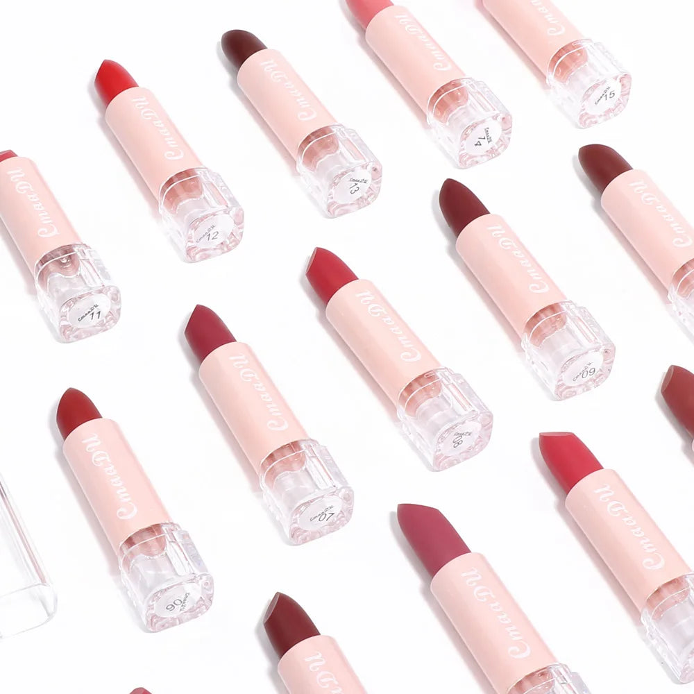 15 Colors Matte Lipsticks – Waterproof, Long-Lasting Velvet Lip Tint, Sexy Red & Brown Professional Makeup