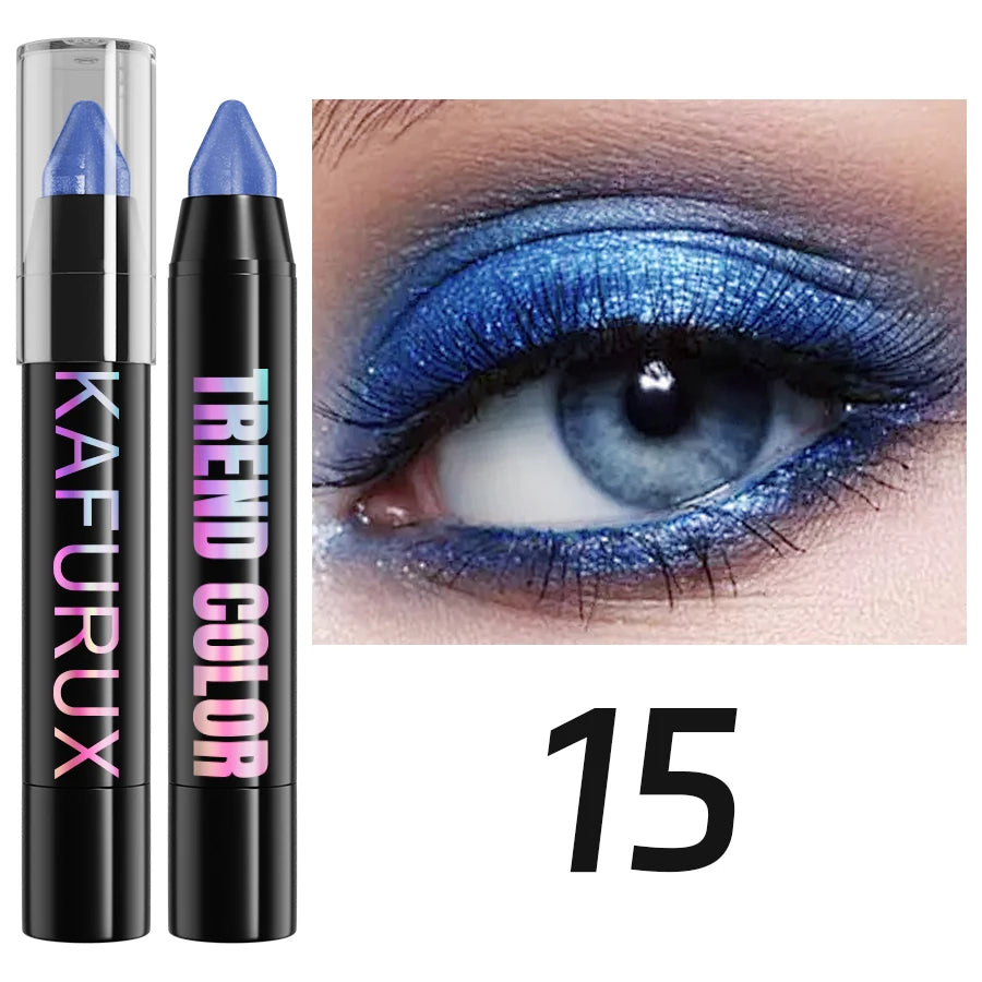 “19-Color Smoky Dark Green Eyeshadow Pen – Waterproof Metallic Glitter Highlighter Pencil for Eye Makeup, 1pcs Cosmetic Tool”