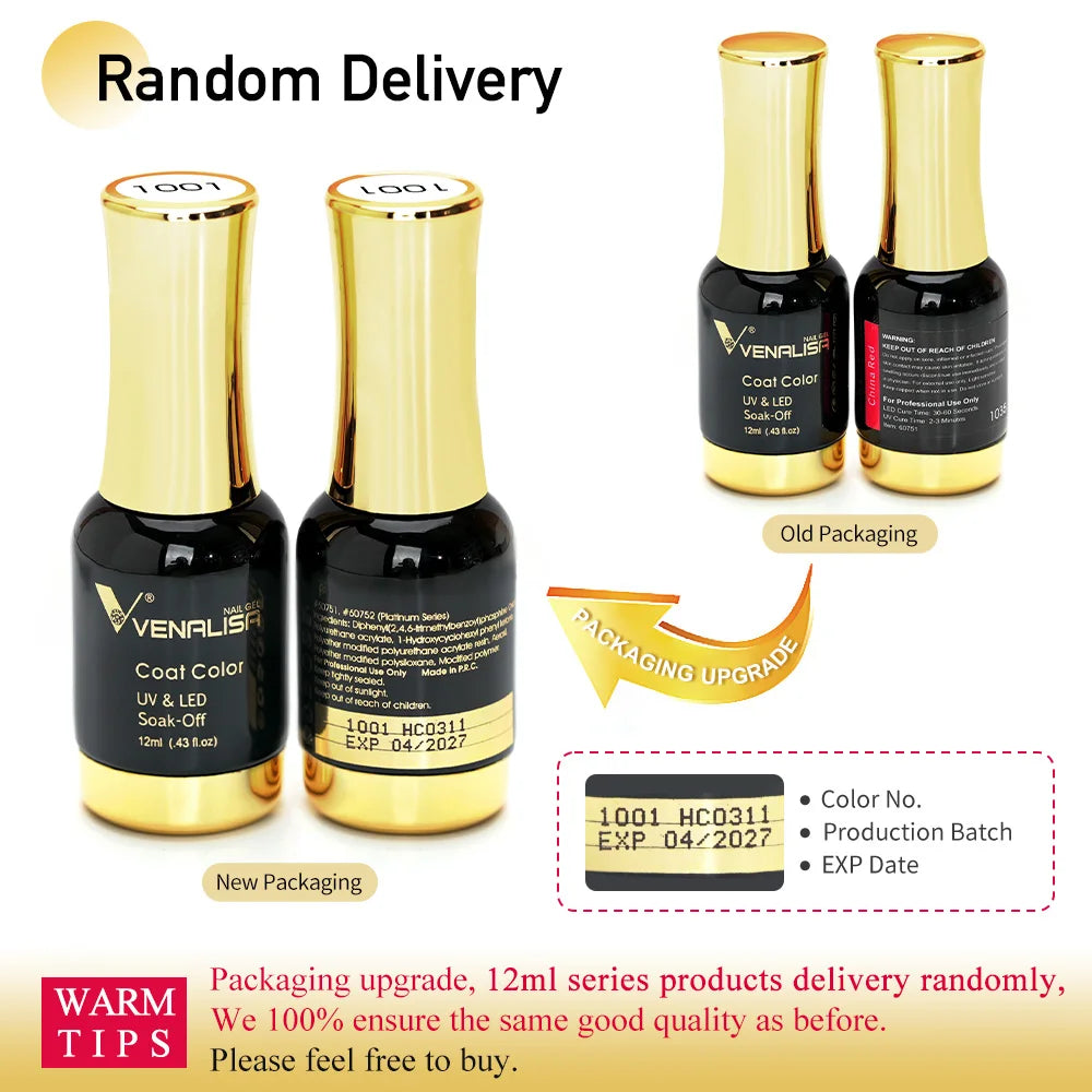 Venalisa Super Color Gel Varnish 12ml – Diamond Shining Glitter, Starry Sequin Platinum, Long-Lasting Nail Gel Polish”