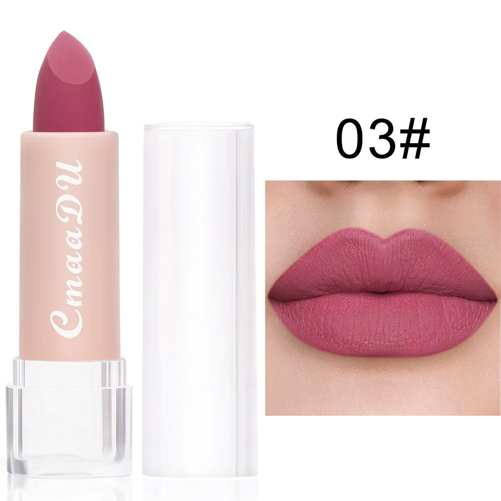 15 Colors Matte Lipsticks – Waterproof, Long-Lasting Velvet Lip Tint, Sexy Red & Brown Professional Makeup