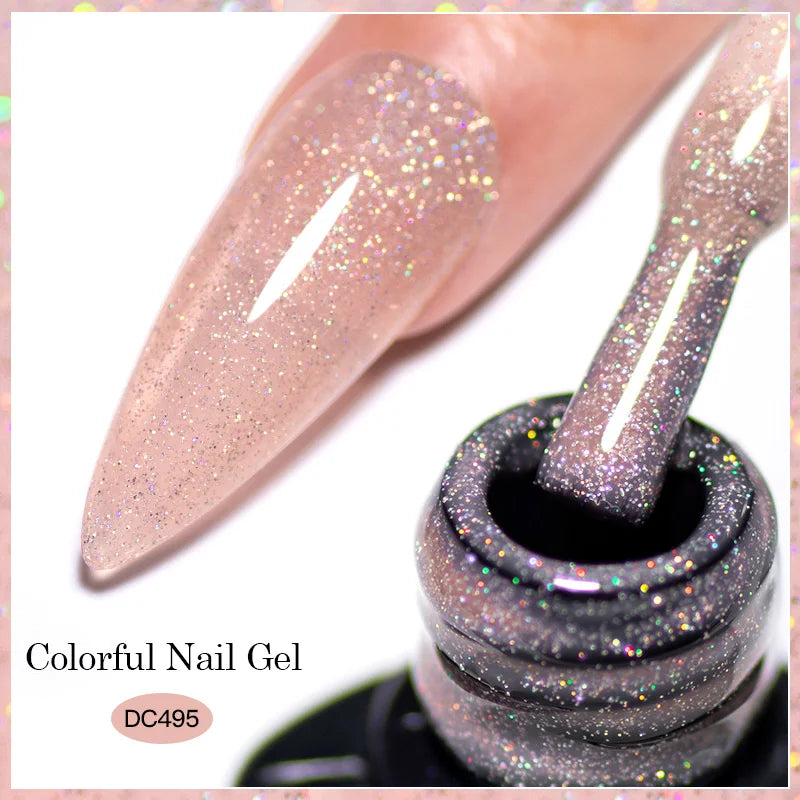 Mtssii 7ml Colorful Reflective Gel Nail Polish – Glitter Sparkling Flash Effect, Semi-Permanent Soak-Off Nail Varnish”