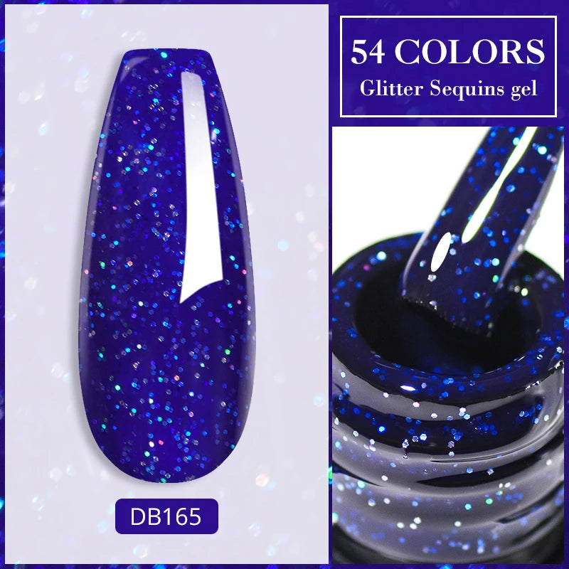 Mtssii 7ml Colorful Reflective Gel Nail Polish – Glitter Sparkling Flash Effect, Semi-Permanent Soak-Off Nail Varnish”