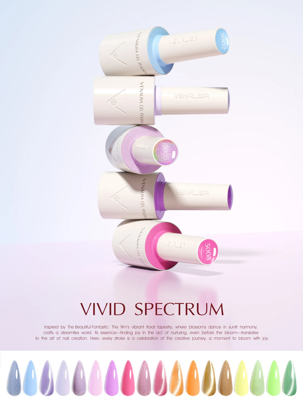 “10ml Venalisa Nail Gel Polish – HEMA & TPO Free, Vegan, Crystal Nude Pink Glitter, Semi-Permanent, Soak-Off UV/LED Ultra Diamond Varnish”