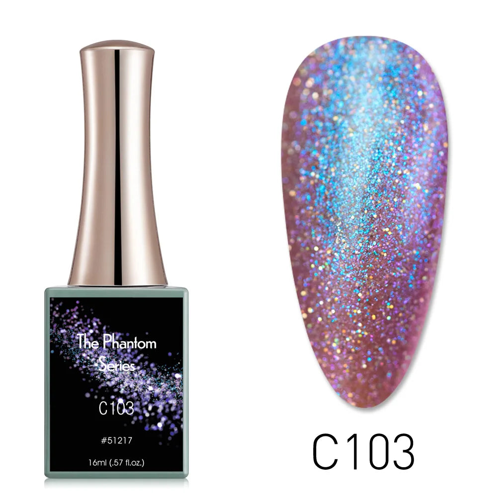 16ml CANNI Sparkle Cat Eye Nail Gel Polish – Magic Holo Effect, Phantom Color Series, Full Coverage, Semi-Permanent Gel Varnish”