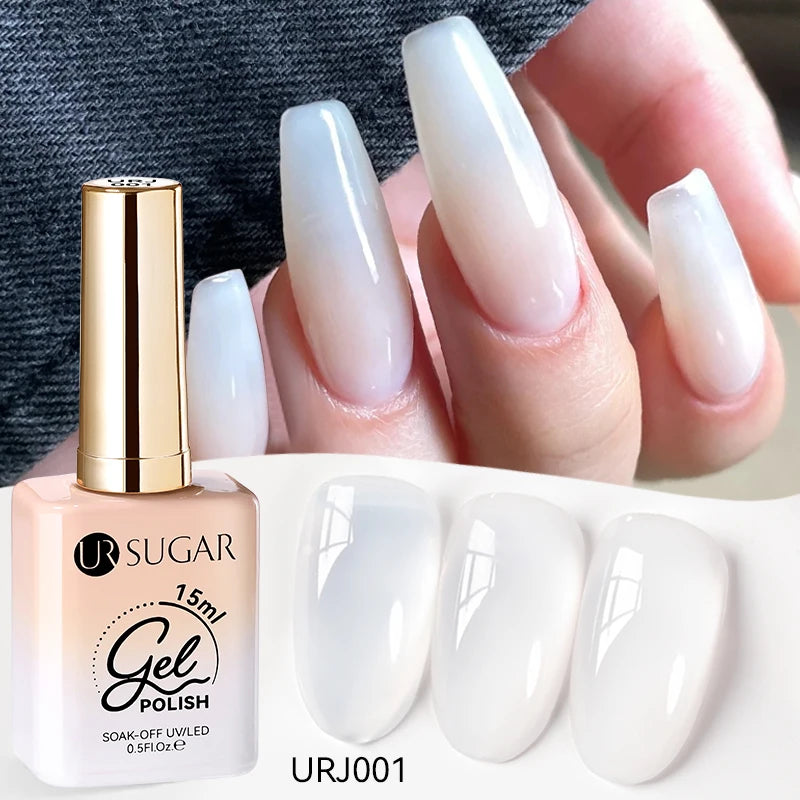 UR SUGAR 15ml Champagne Gold & Silver Reflective Glitter Gel Nail Polish – Semi-Permanent Soak-Off UV Gel for Manicure Nail Art”
