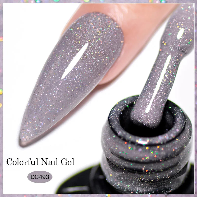 Mtssii 7ml Colorful Reflective Gel Nail Polish – Glitter Sparkling Flash Effect, Semi-Permanent Soak-Off Nail Varnish”