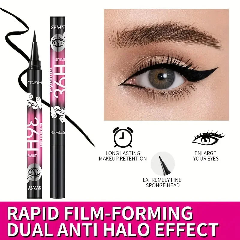 12 PCS Hot Makeup Ultimate Black Liquid Eyeliner – Long-Lasting, Waterproof Eye Liner Pencil Pen, Cosmetic Beauty Tool”