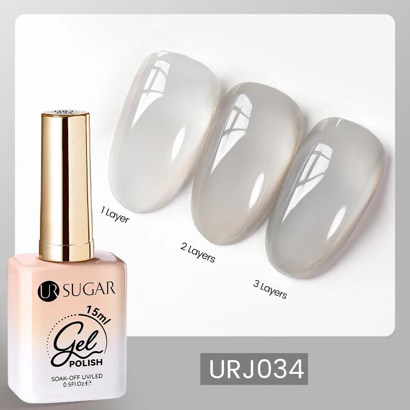 UR SUGAR 15ml Champagne Gold & Silver Reflective Glitter Gel Nail Polish – Semi-Permanent Soak-Off UV Gel for Manicure Nail Art”