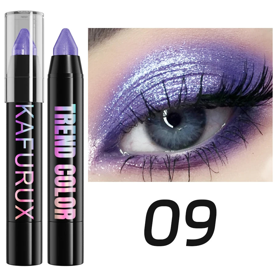 “19-Color Smoky Dark Green Eyeshadow Pen – Waterproof Metallic Glitter Highlighter Pencil for Eye Makeup, 1pcs Cosmetic Tool”