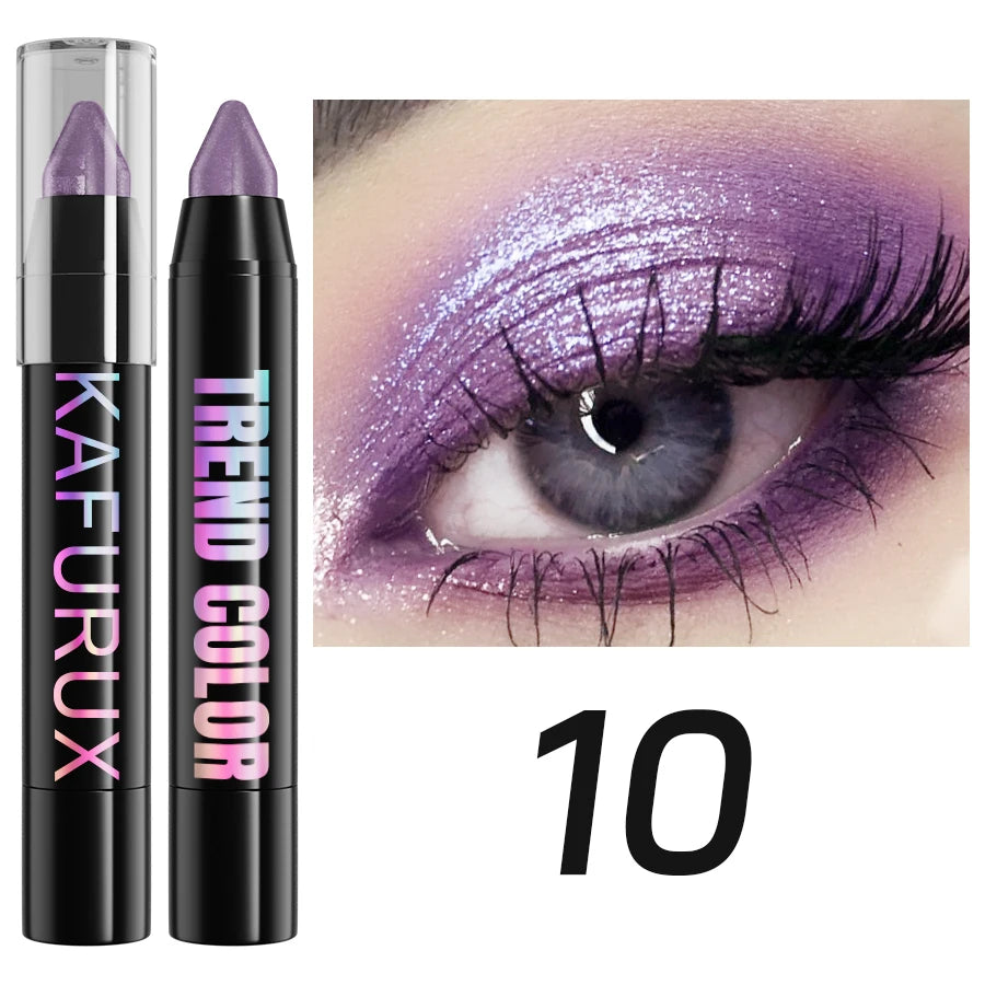 “19-Color Smoky Dark Green Eyeshadow Pen – Waterproof Metallic Glitter Highlighter Pencil for Eye Makeup, 1pcs Cosmetic Tool”