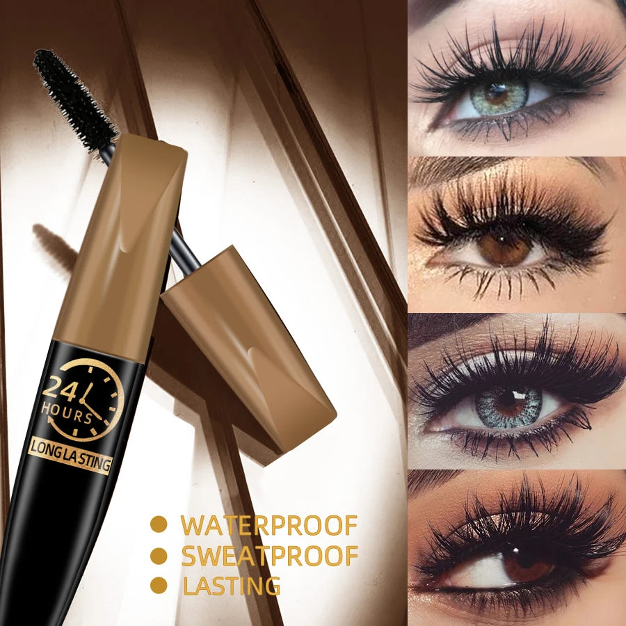“5D Black Silk Fiber Mascara – Waterproof, Lengthening Eyelashes, Eye Makeup for Women, Korean Cosmetic”