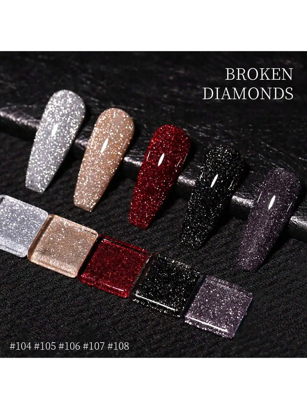 15ml Broken Diamond Gel Nail Polish – Flash Adhesive for Halloween & Christmas, Sparkling Burst Maillard Effect”