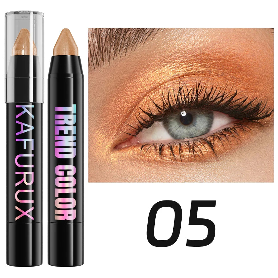 “19-Color Smoky Dark Green Eyeshadow Pen – Waterproof Metallic Glitter Highlighter Pencil for Eye Makeup, 1pcs Cosmetic Tool”