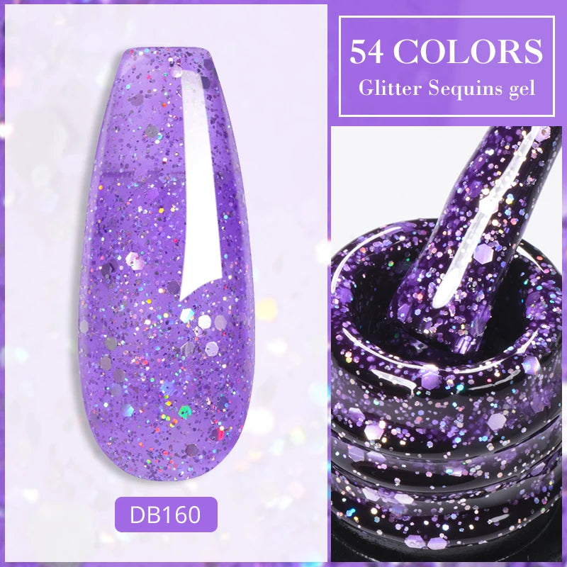 Mtssii 7ml Colorful Reflective Gel Nail Polish – Glitter Sparkling Flash Effect, Semi-Permanent Soak-Off Nail Varnish”