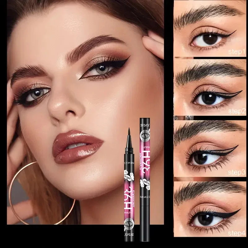 12 PCS Hot Makeup Ultimate Black Liquid Eyeliner – Long-Lasting, Waterproof Eye Liner Pencil Pen, Cosmetic Beauty Tool”
