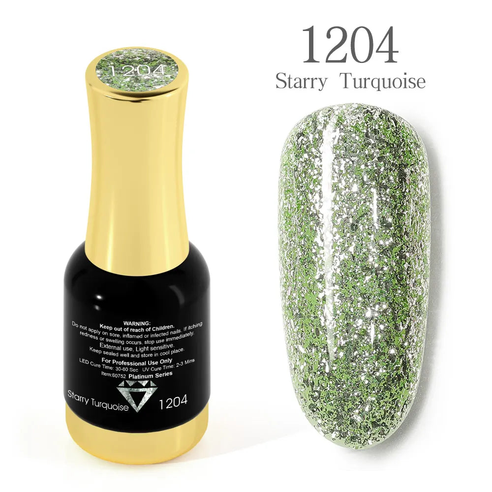Venalisa Super Color Gel Varnish 12ml – Diamond Shining Glitter, Starry Sequin Platinum, Long-Lasting Nail Gel Polish”