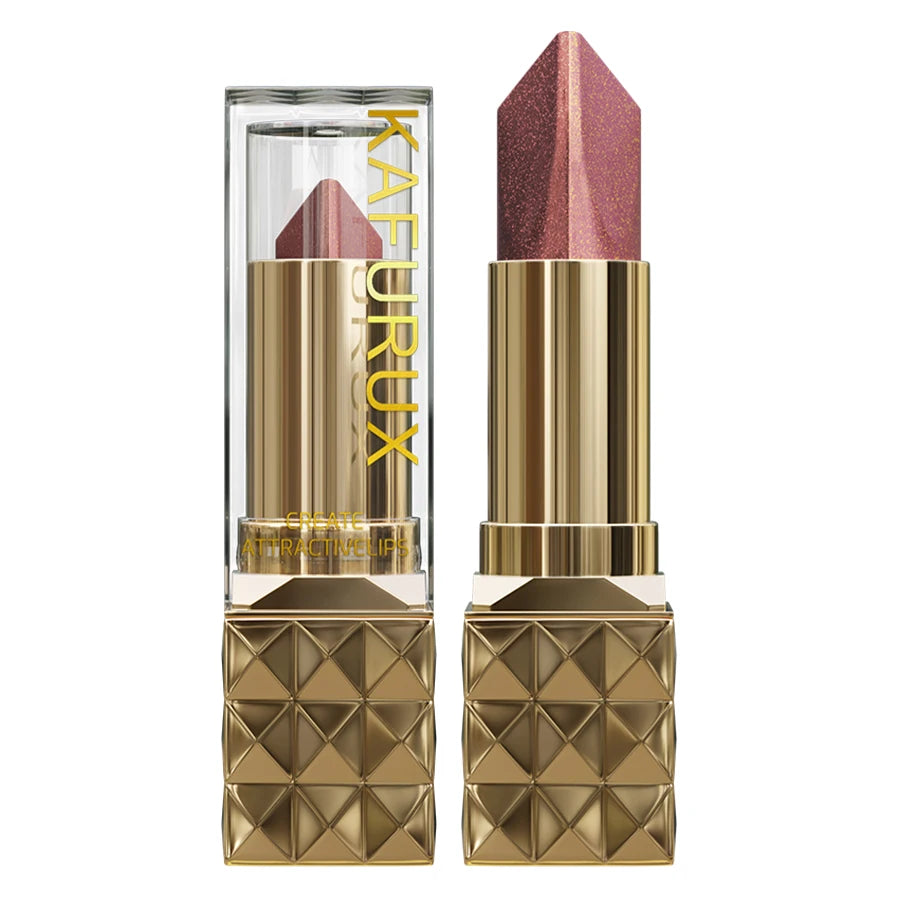 4-Color Glitter Two-Tone Lipstick – Matte & Pearlescent Lip Tint, Shiny Metallic Korean Makeup Lip Gloss & Lip Oil