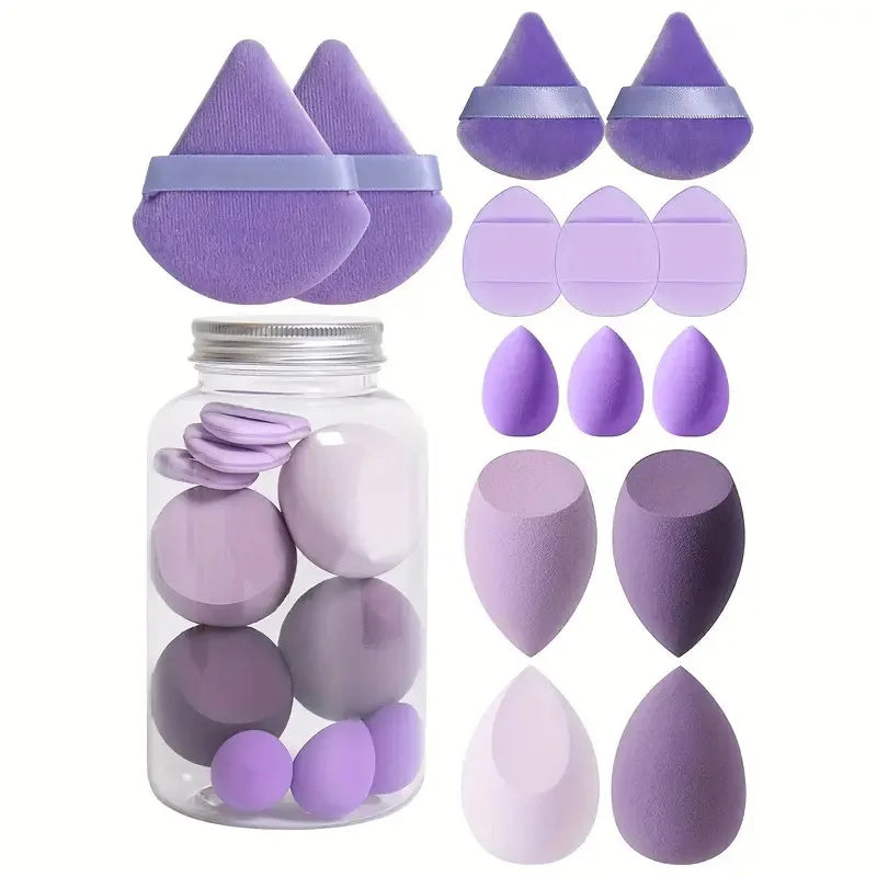 12/14 Pcs Makeup Sponge Set – Cosmetic Puff Foundation Blender, Beauty Egg Powder Puffs, Makeup Tools for Women